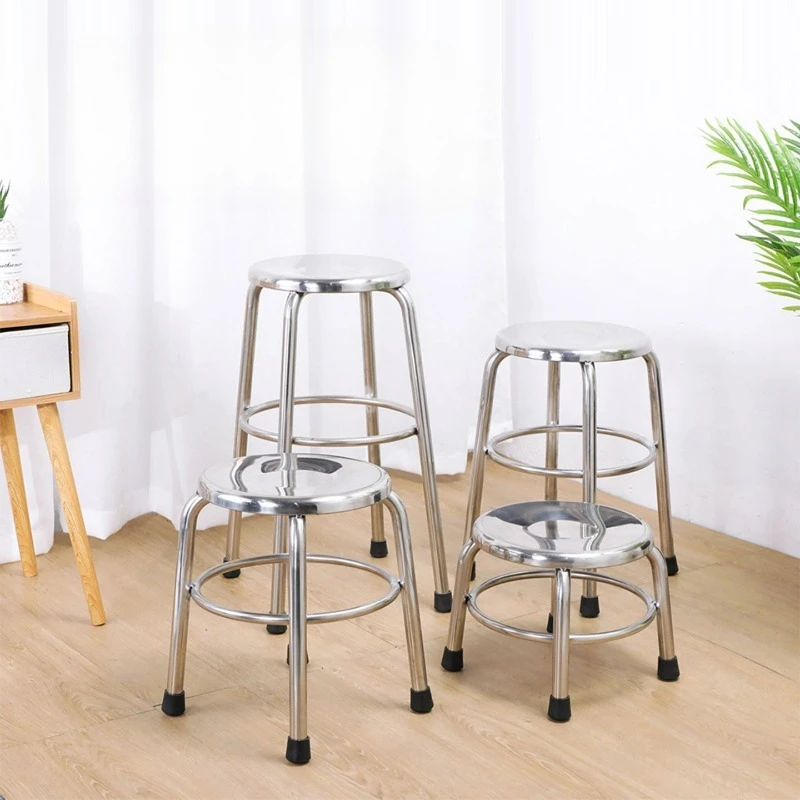 

Thickened 304 Stainless Steel round Low Stool Bar Chair for Home Office Laboratory Beauty Nail Art Simple Design