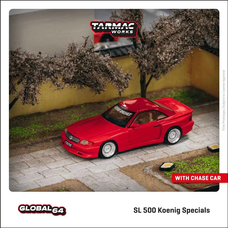 Tarmac Works 1:64 Model Car SL 500 Koenig Specials Red Alloy Die-Cast Vehicle - Red