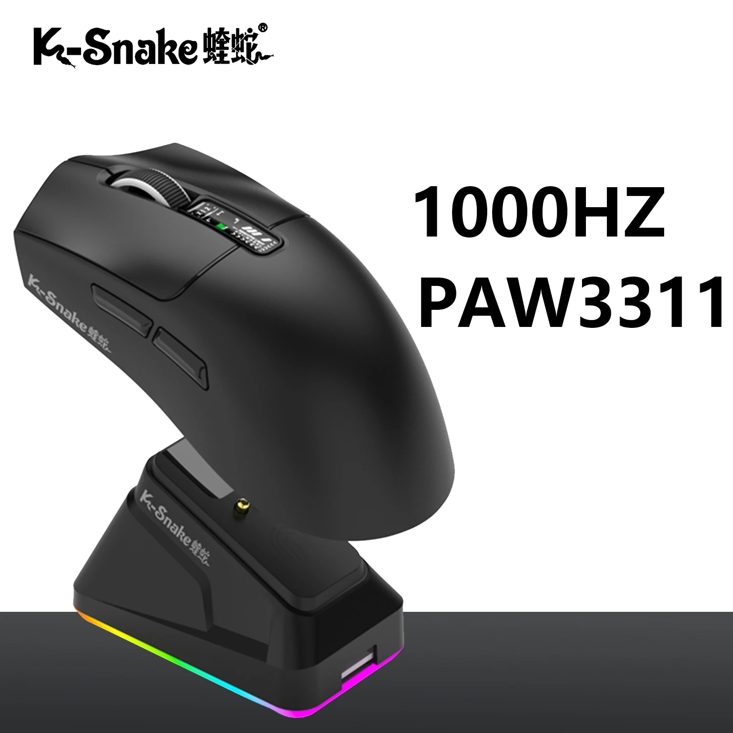 KS X12pro Gaming Mouse With Charging Dock,2.4G Wireless/Bluetooth/Wired,24000DPI ,1000Hz Polling Rate