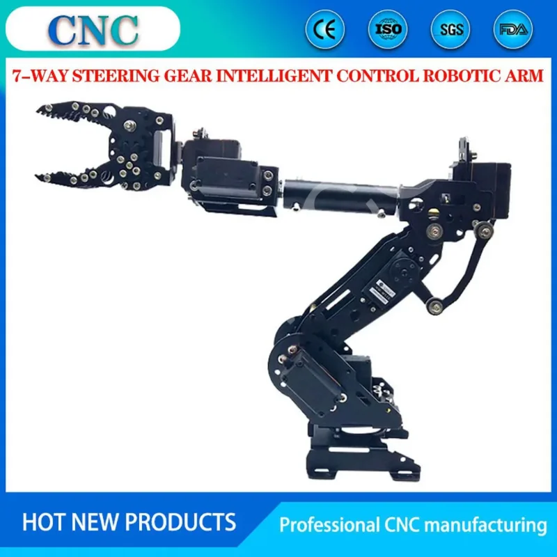 7-way steering gear intelligent control robotic arm with CL4 mechanical claws grabbing/detection/explosion-disposal robot