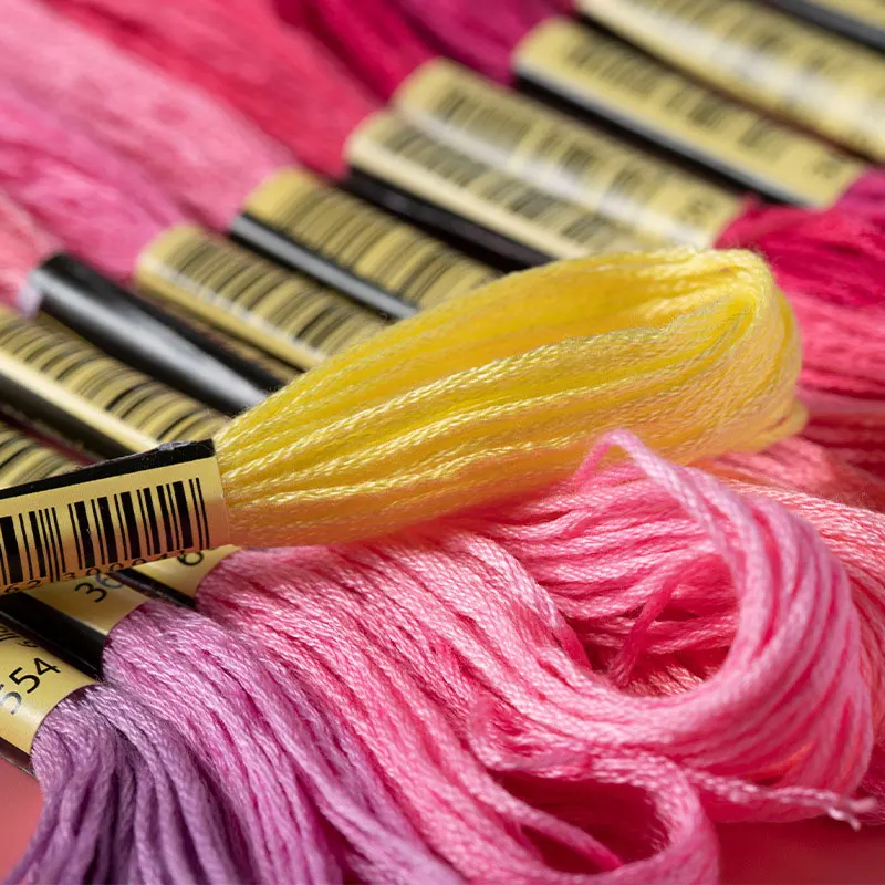 5/8/50/100 Stück Mix Farben Stickgarn Baumwolle Nähen Stränge Regenbogen Baumwolle & Seide Stickgarne für DIY Armbandherstellung – Detail 2