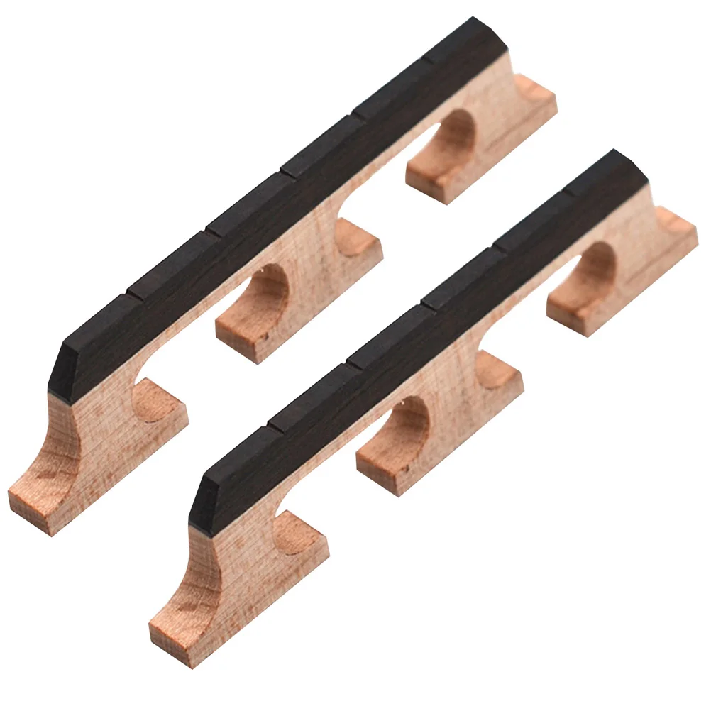 

2pcs Wood Bridge Durable Parts Adjustable Tone Replacement Musical Banjo Supplies Instruments Guitar Accessories