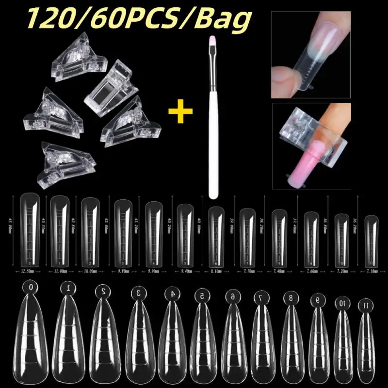 Plastic Extension Forms Full Cover Sculpted Nail Tips For UV Gel 120/60pcs Extension False Nail Tips Fake Nail False Nail Form