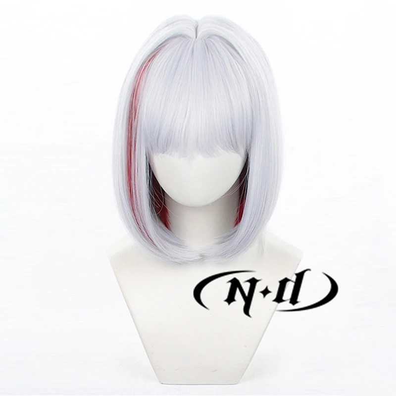 Pelucas de Cosplay ND Honkai Star Rail, pelucas de pelo medio plateadas con topacio, sintéticas resistentes al calor para fiesta de juegos Comic Con Coser