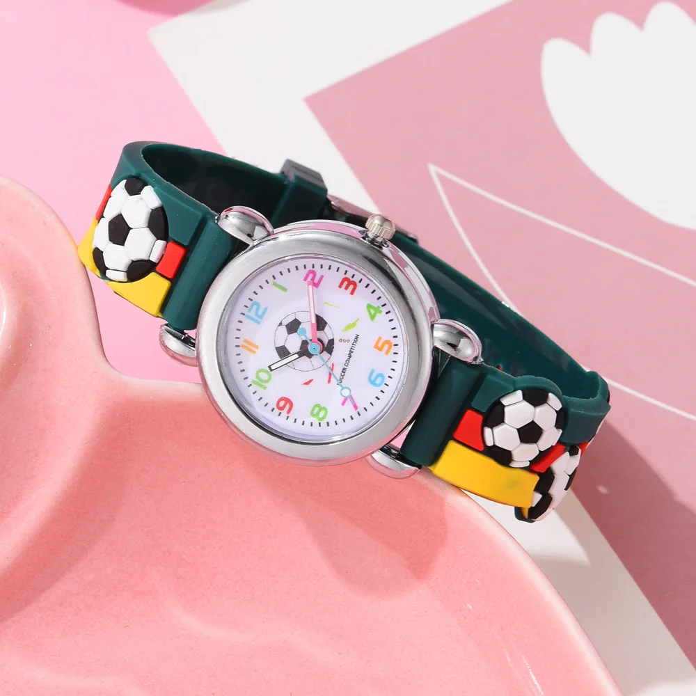 2024 New cartoon children sports simple watches leather quartz watch round Dial cute wristwatch Fashion quartz watch