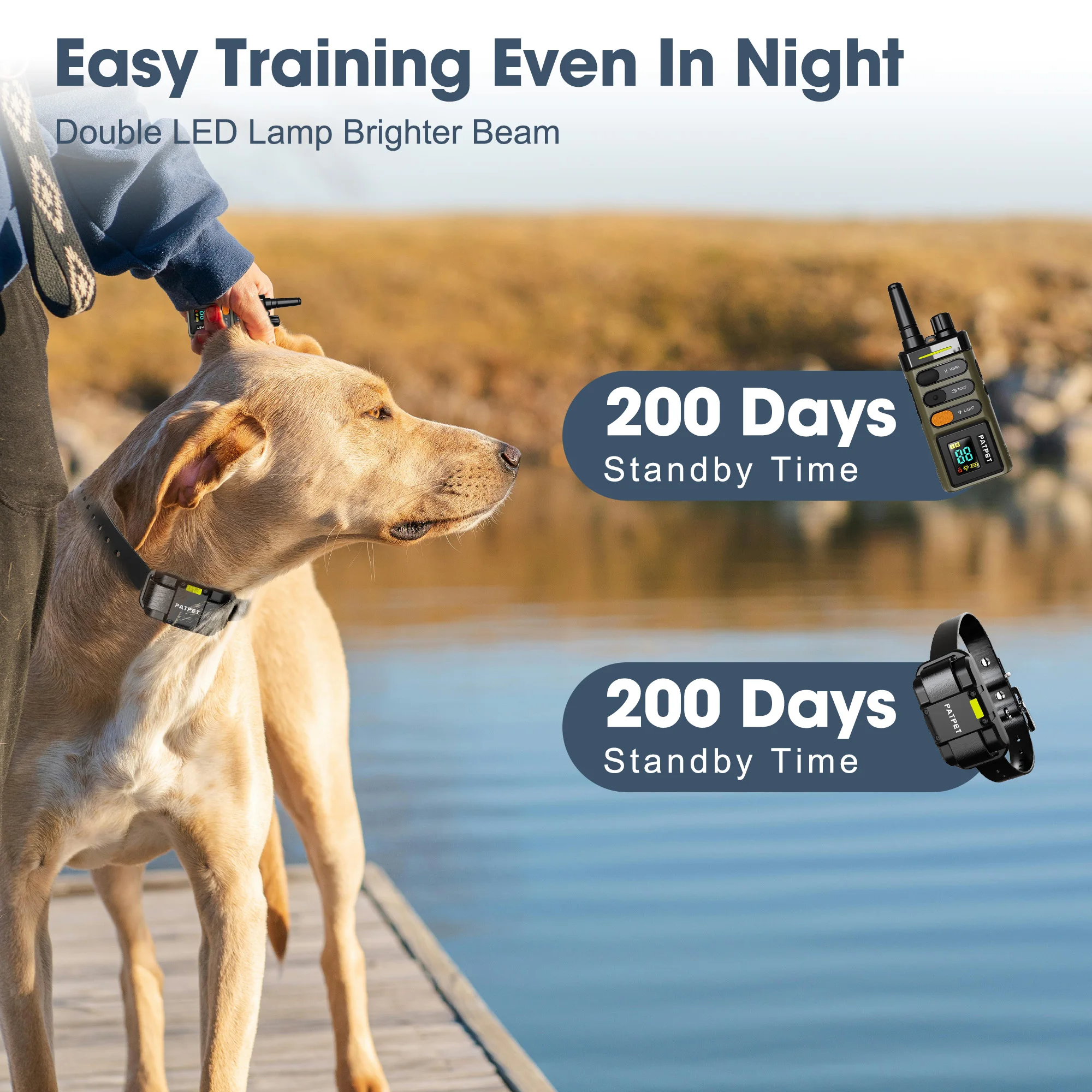 PATPET Electronic Bark Collar – Rechargeable Dog Training Collar with Remote Control, 2026 Newest Model