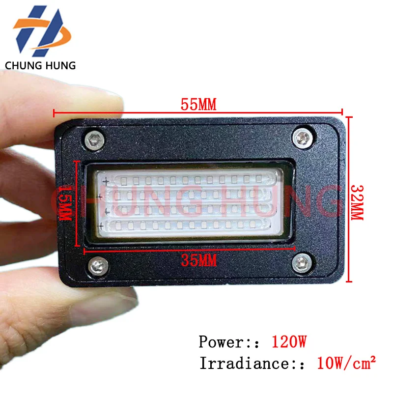 35*15MM flat inkjet printer LED UV curing lamp suitable for XP600/TX800 printer nozzle UV ink dry curing baking lamp