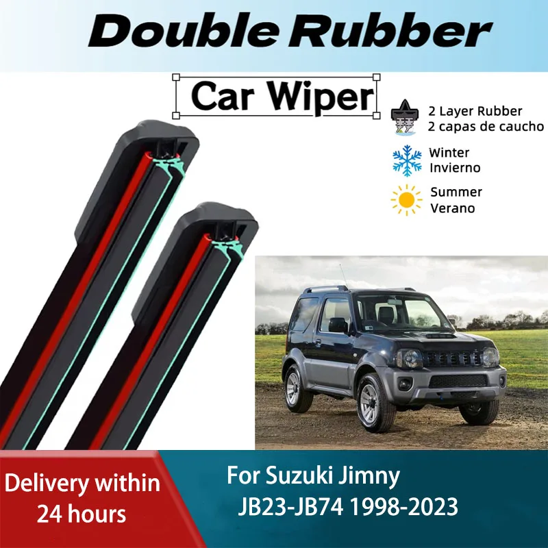 

LH Front Rear Windshield Wiper Blades For Suzuki Jimny JB23 JB43 JB33 JB53 JB74 JB64 Sierra 1998-2023 Windscreen Window Brushes