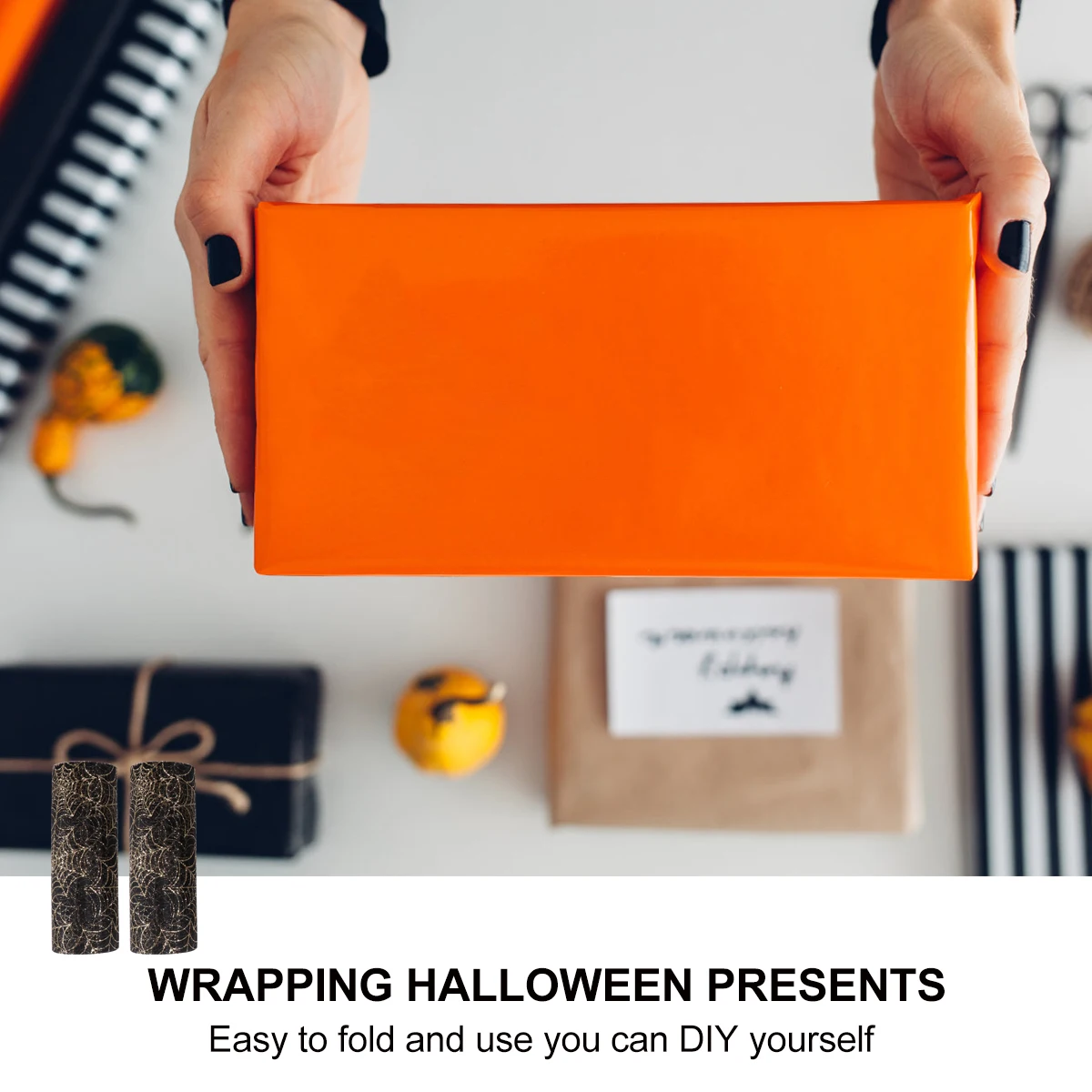

2 Rolls Spider Web Yarn Ribbon Halloween Gauze Fabric Outdoor Polyester Decor Table Decorations Spiderweb Design