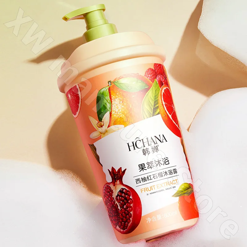 Red Pomegranate Grapefruit Shower Gel 800ml Moisturizing Hydrating and Rejuvenating Improving Dry and Flaky Skin Shower Gel