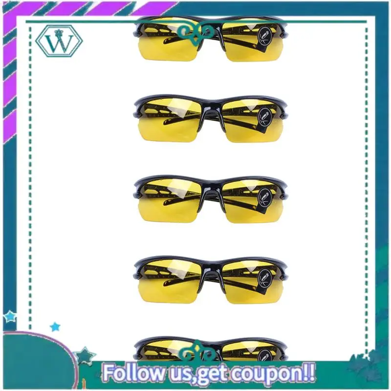

A09P 5X Black Frame Yellow Night Vision Sheet Outdoor Cycling Sunglasses