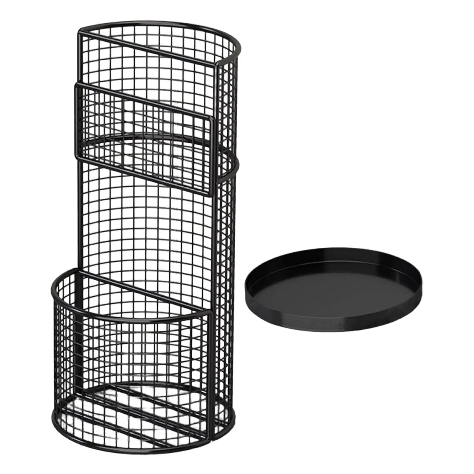 Durable Iron Umbrella Stand Large Capacity Storage Organizer for Modern Entryway Hallway Office