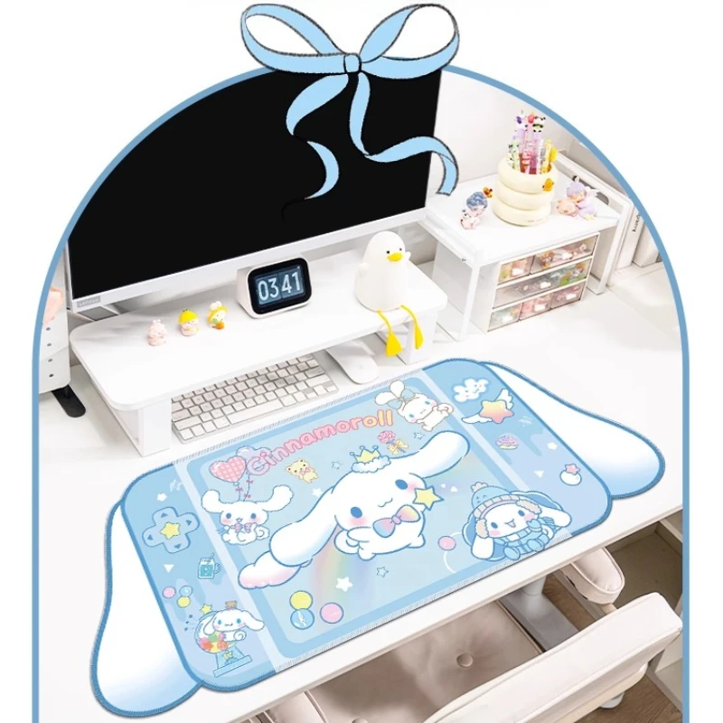 Kawaii Cinnamoroll коврик для мыши с рисунком Sanrio, большой коврик для мыши, нескользящий геймерский коврик для клавиатуры и мыши, коврик для ноутбука, компьютера, настольного компьютера