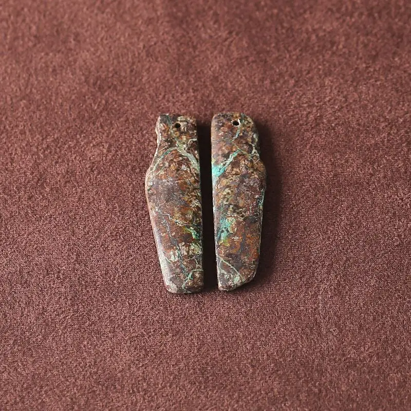 

Пара землистых коричневых, бирюзовых, идеально подходит для украшений ручной работы, 45x12x4 мм, 7,8 г