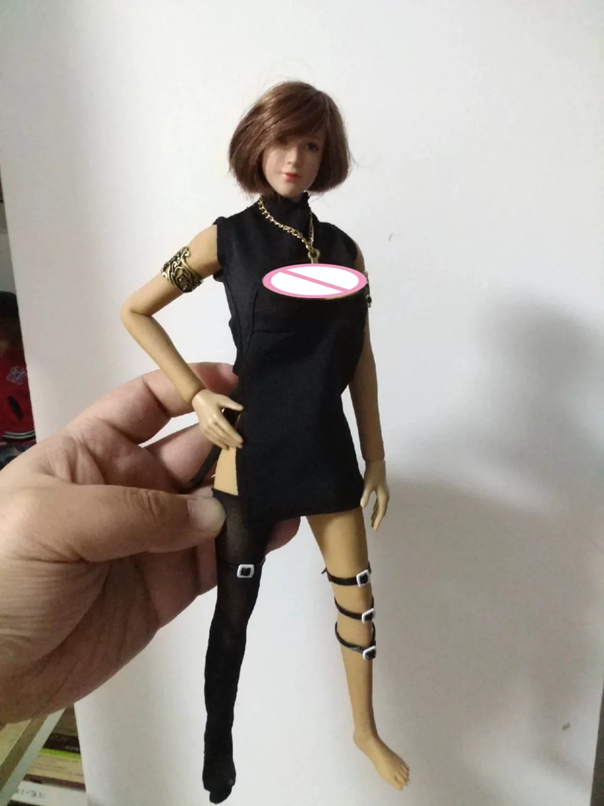 【Only Clothes】1/6 Scale Female Soldier Open Chest Cheongsam Split Dress Backless Pleated Skirt Fit 12''Action Figure Model Toys