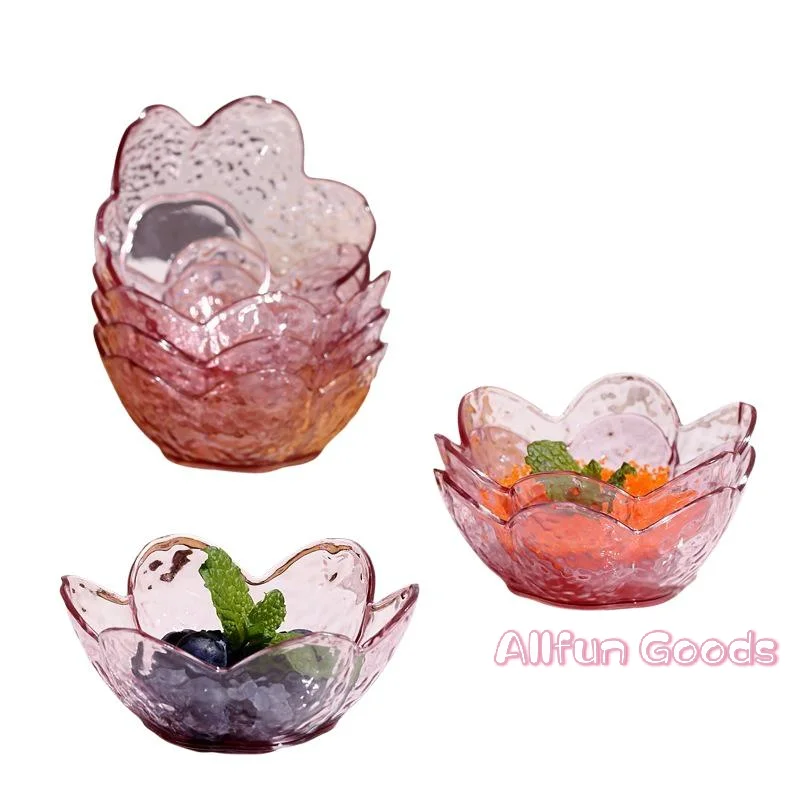 [TG835]Flower Shaped Clear Plastic Bowls Stackable Design Perfect For Serving Fruits Snacks Nuts Home Daily Use