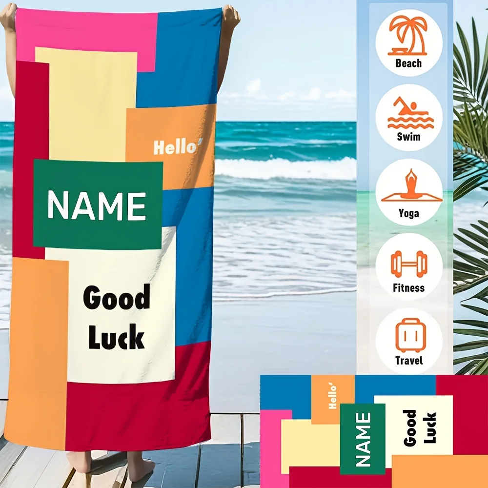 Yoga Fitness Name - 1 pièce Serviette de plage personnalisée