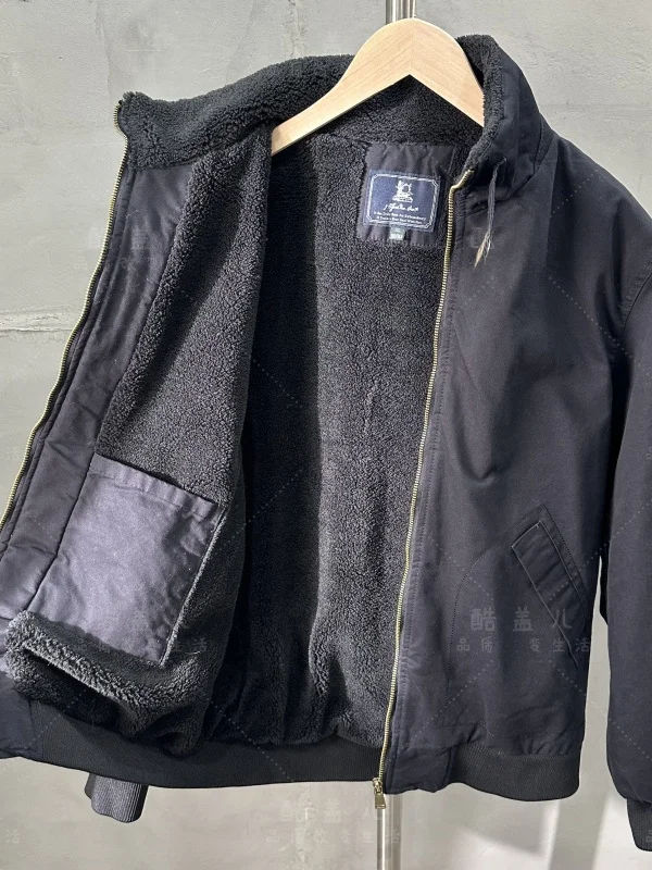 

Retro American Waed Fce Lined Thiened Men's Tank Jaet Warm Autumn Winter Outerwear Stand Fit Long Sve Zipper C...