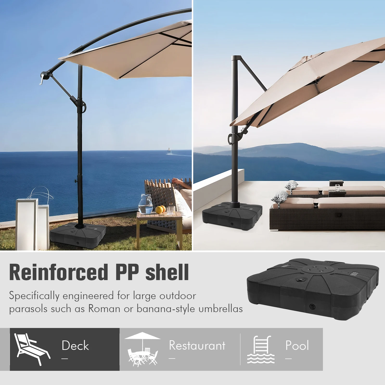 Cantilever Umbrella Base Fillable Umbrella Holder Patio Umbrella Base for Outdoor Umbrellas