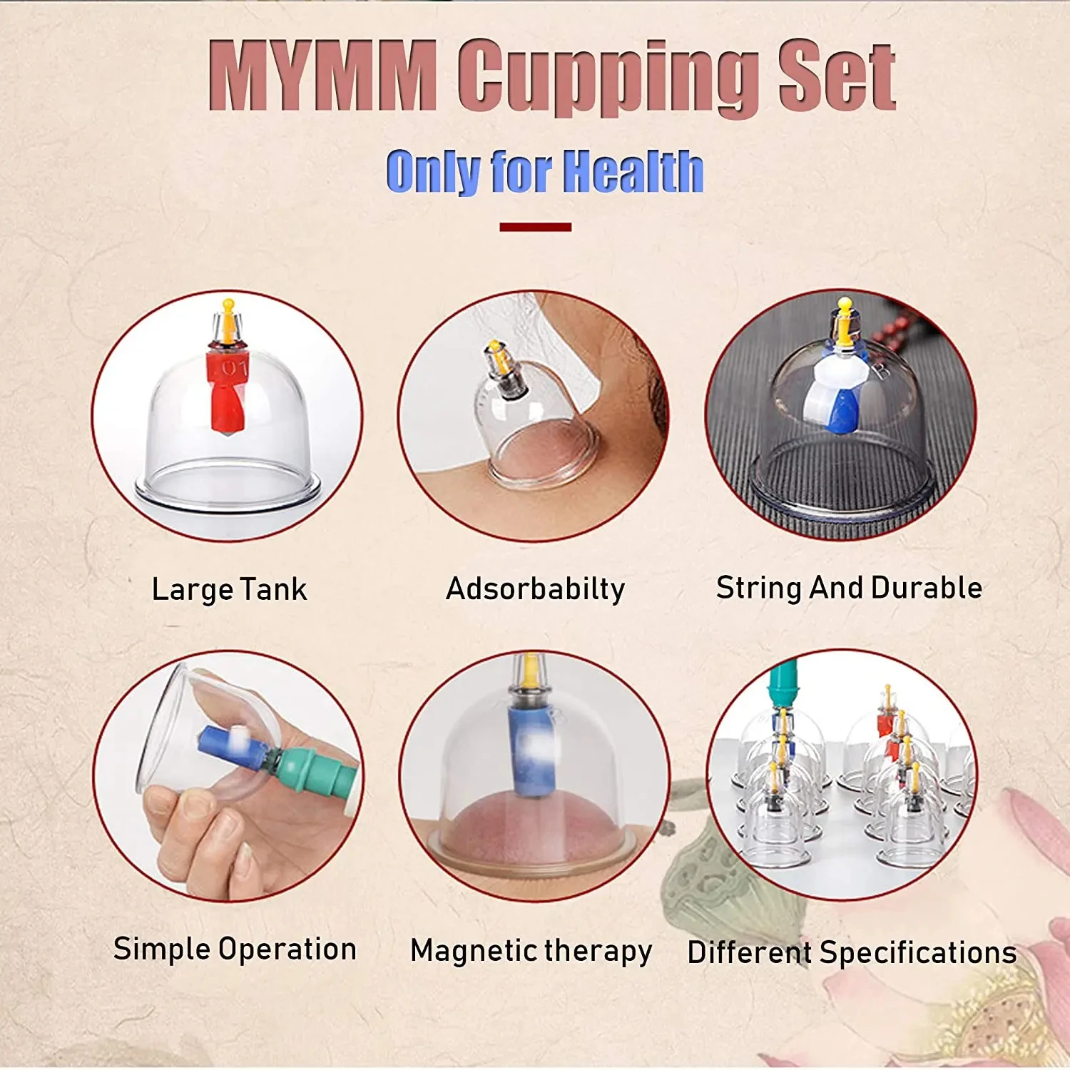 32 Pieces Professional Vacuum Cupping Cup Body Massager Suction Cups Set Plastic Vacuum Cupping Pump Relax Suction Pump Massager