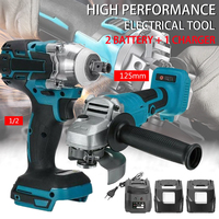 Devices Combo Kit Impact Wrench 125mm Brushless Electric Angle Grinder Rechargeable Power Tool Sets for Makita 18V Battery
