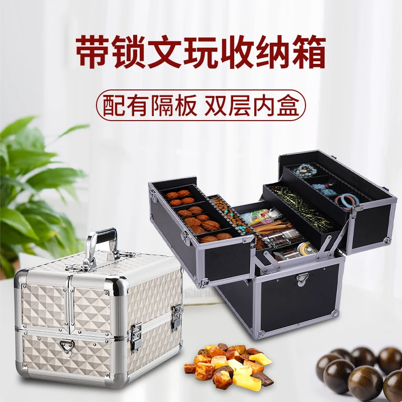 

Multi-layer Stationery Storage Box Antiques Sorting Cabinet Buddha Jewelry Hand String Jewelry Bag Walnut Tool Collection Box