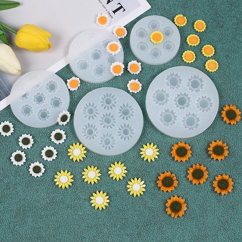 Sunflower Silicone Mold 7/6-Cavity Sunflower Daisy Flower Ca