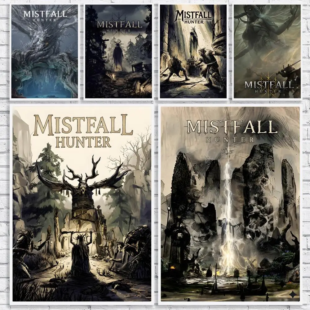 Video Game M-Mistfall Hunter Painting Calligraphy High-Quality Canvas Wall Mural Crease-Free For Living Room Bedroom Interiors