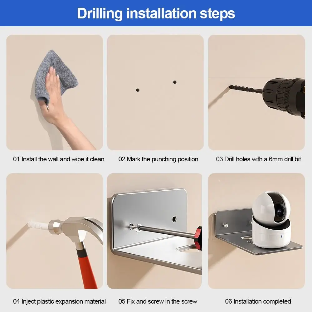 

Металлическая стойка для хранения фрезерного станка, настенная конструкция без сверления, поддерживающий держатель для камеры, компактная подставка для проектора в помещении и на открытом воздухе