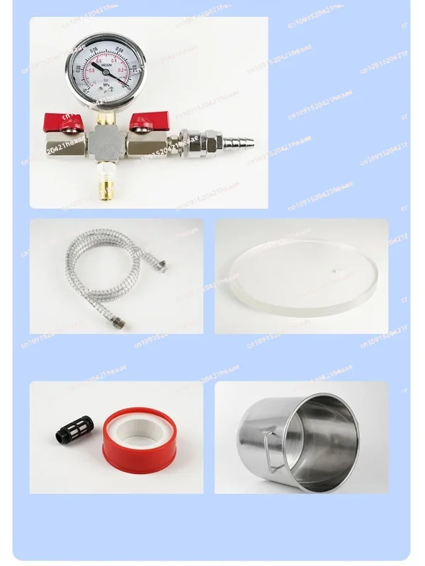 Suitable for industrial vacuum degassing drum stainless steel 6L defoamer tank with negative pressure gauge