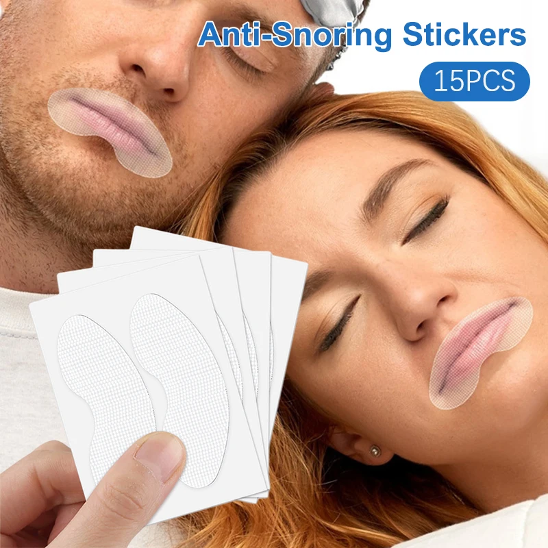 

15Pcs Anti-Snoring Stickers For Kids Adult Night Sleep Lip Nose Breathing Improving Patch Mouth Correction Sticker Mouth Tape