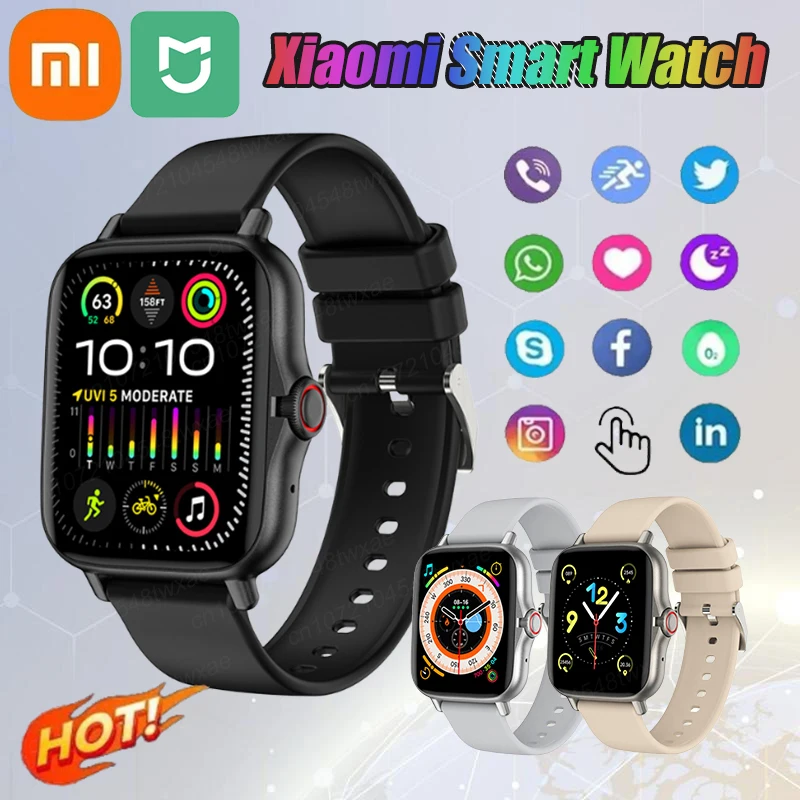 Xiaomi MIJIA Smartwatch Sport Fitness Heart Rate Monitor Waterproof Smartwatch For Android IOS Phones Multi-function Watch Gift