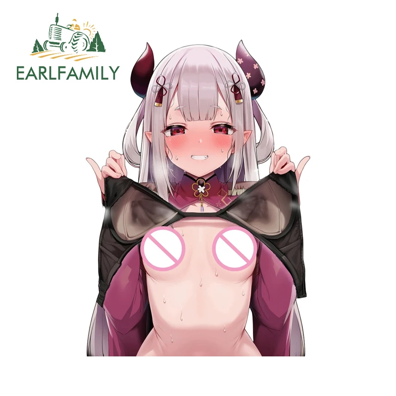 

EARLFAMILY Personality Display Bras Or Underwear Car Stickers Cute Loli Vinyl Car Wrap Decal Waterproof Vinyl Suitable Windows
