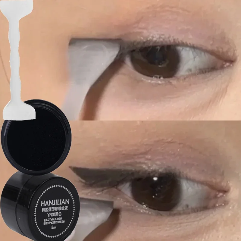 Zestaw stempli do eyelinera narzędzie uroda pędzel do makijażu wodoodporny, długotrwały płynny eyeliner pieczęć leniwe kobiety początkujący kosmetyki do eyelinera