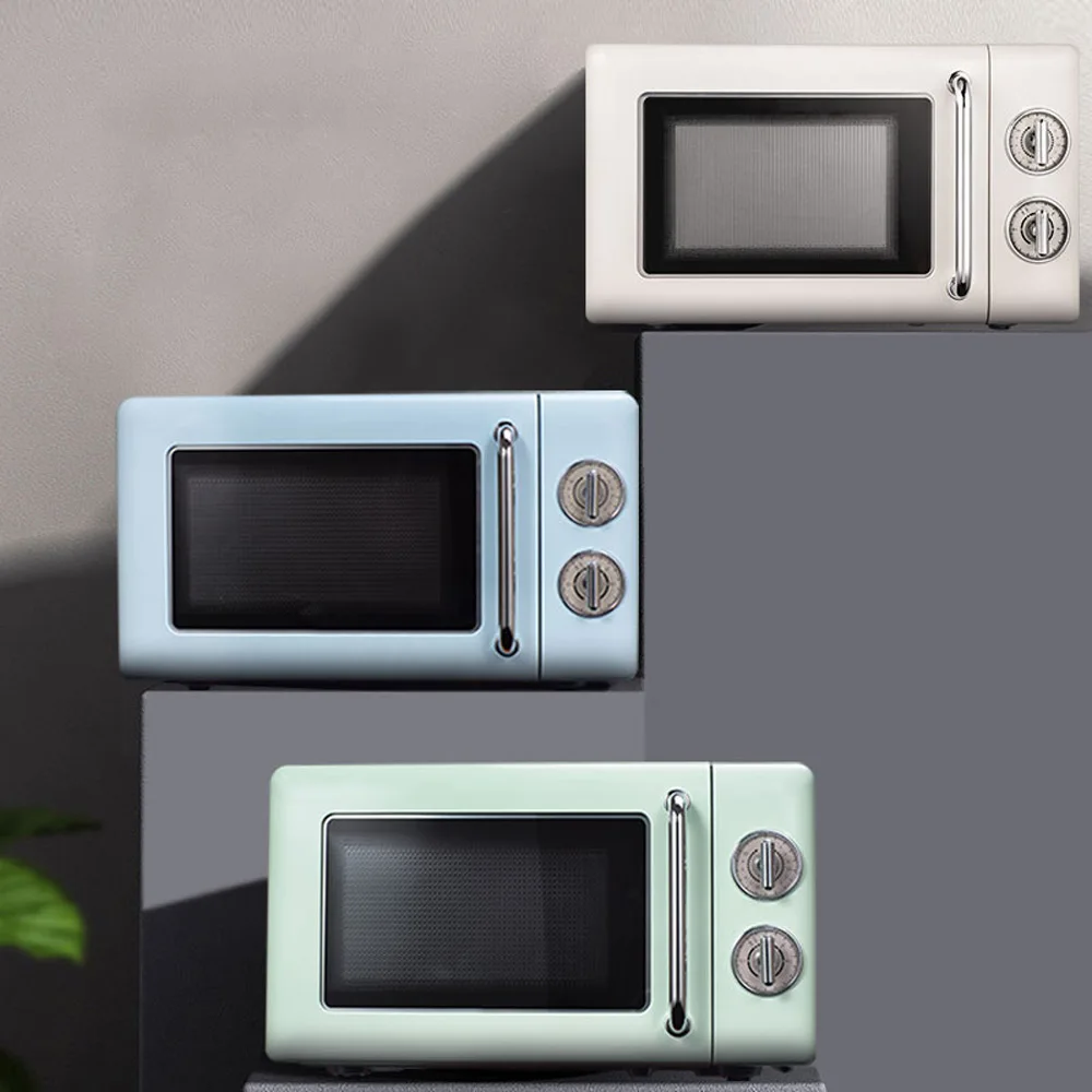 Forno de micro-ondas doméstico 20l, pequeno, autêntico, multifuncional, mini plataforma giratória, forno de micro-ondas mecânico