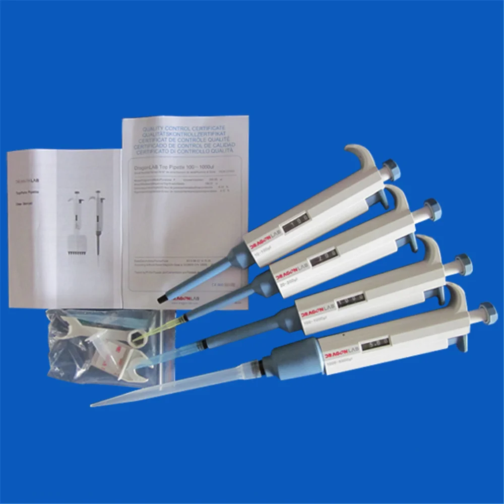 20-200ul Dragon lab Brand Single Channel Manual Adjustable micropipette Toppette Pipette  Continuous Number Lab Supplies