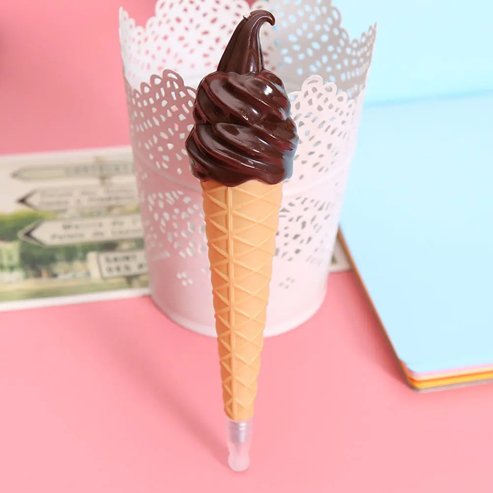 

6Pcs Ice Cream Ball Pen Lovely Kids Ballpoint Pens Vivid Realistic Ice Cream Cone Design Smooth Bleed-Proof Ink for Class