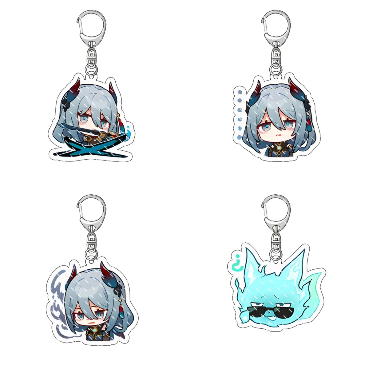 Honkai: Star Rail Anime Game Keychain Argenti Huohuo Hanya New phantom Pendant Keyring Cute Cartoon Cosplay Badge Couple Gift