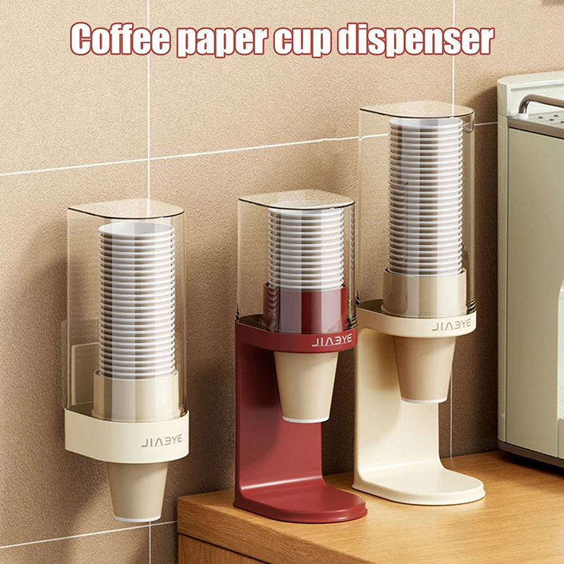 Disposable Paper Cup Dispenser Wall-mounted Plastic Water Dispenser Cup Holder Cup Container Paper Cup Frame Home Organizer