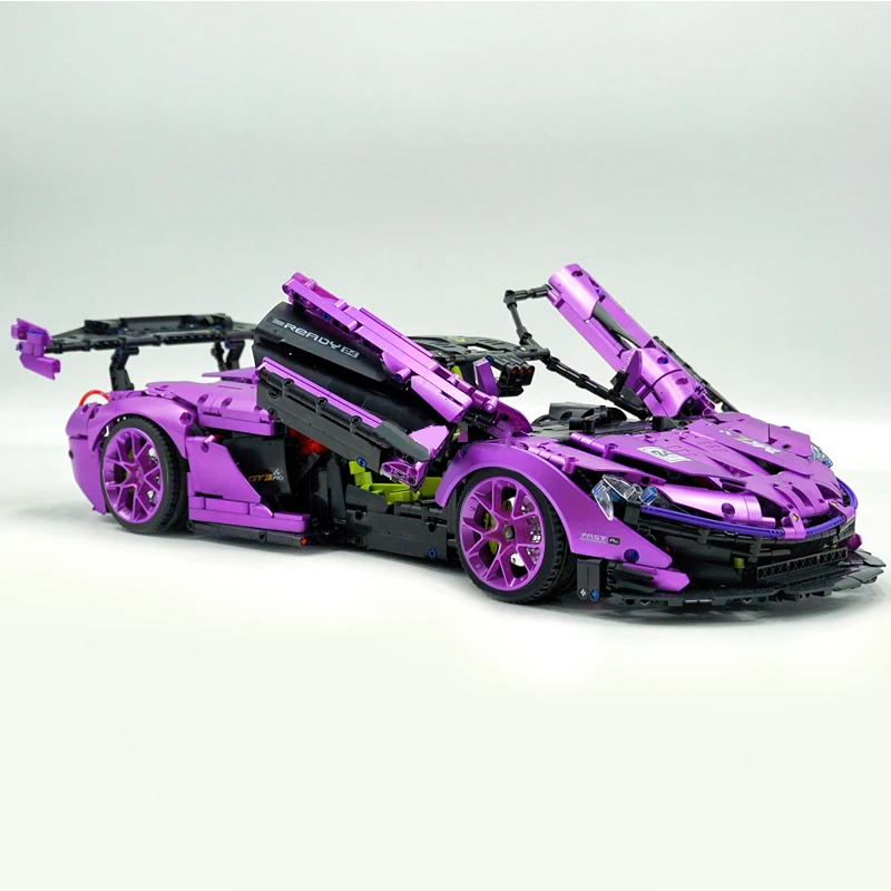 Guly 10617 Technical Purple Plating MOC Super Sprots Car Model Building Blocks Bricks DIY Puzzle Toys Birthday Christmas Gifts