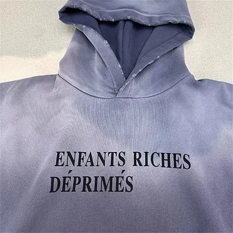 Street Oversized ERD Beautiful Washed Hoodie Letter Printed Best Quality Loose Sweatshirt Fashion Vintage Pullover Hoodie