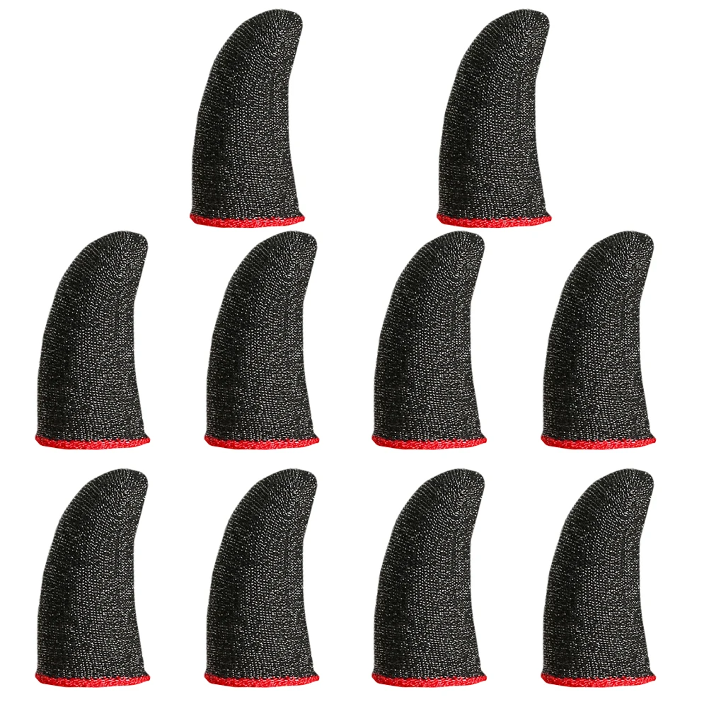 

10 Pcs Sweat Finger Cots Gaming Gloves Breathable Wear-Resistant Finger Props Durable Game Props Fingers Cover 50 70mm Elastic