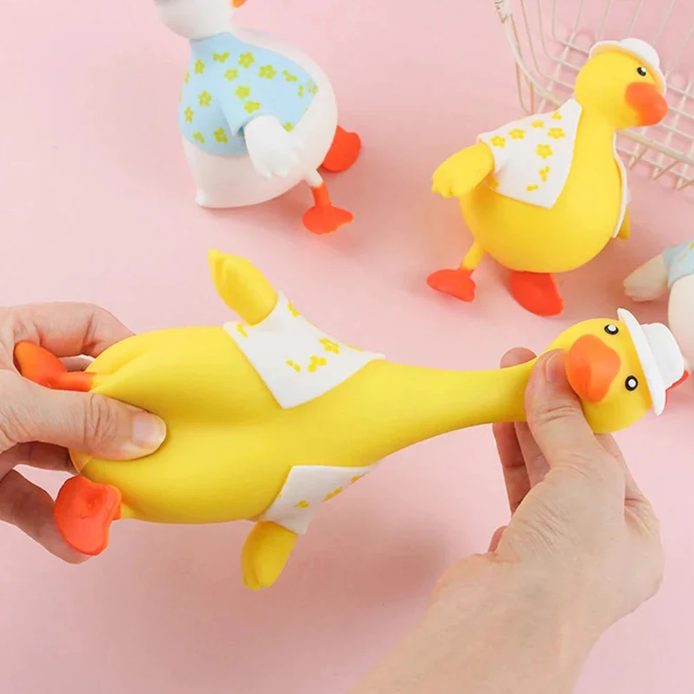 Cute Dress-Up Ducks Stress Relief Toys,Lightweight Portable Relaxing Stretchy Decompression Toy,Kids Party Favor Baubles Toys,