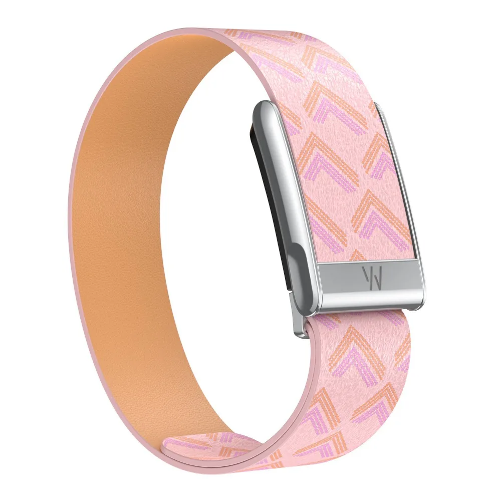 For WHOOP 5.0 MG Leather Wristband With Metal Frame Integrated Sport Strap Fashion Fitness Replacement Band