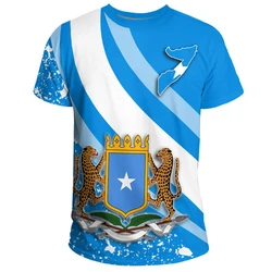 Somali Flag National Emblem 3D Printed Men Women T-shirt Summer Sports Fitness Short Sleeve Tee Shirts Oversized Tees Tops 2024