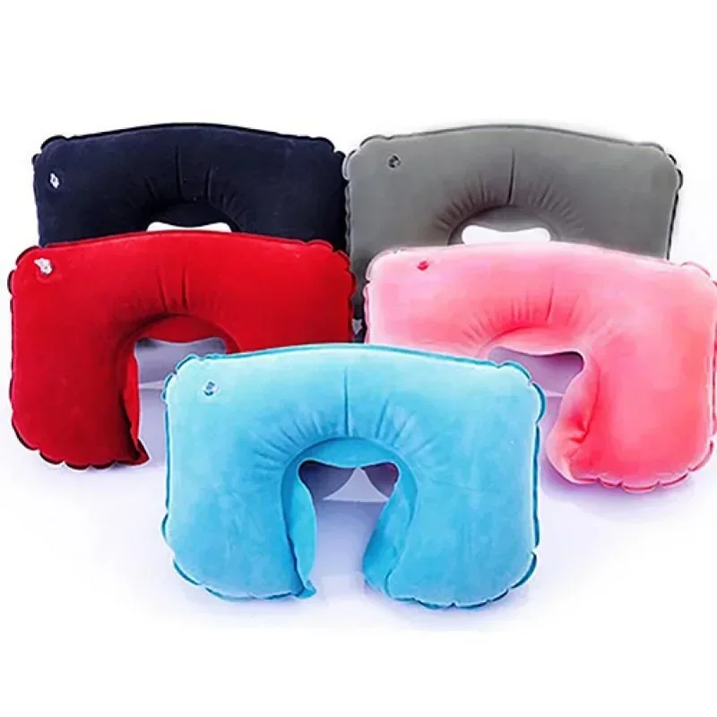 Functional Inflatable Pillow Inflatable Outdoors U Shaped Travel Pillow Car Head Neck Rest Air Cushion for Travel Neck Pillow