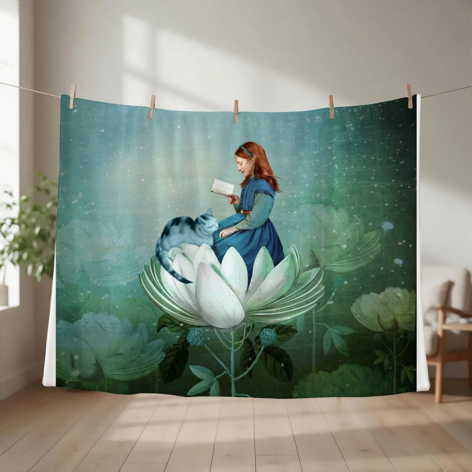 New Blue stories Throw Blanket couch cozy soft plush fuzzy picnic outdoor blanket