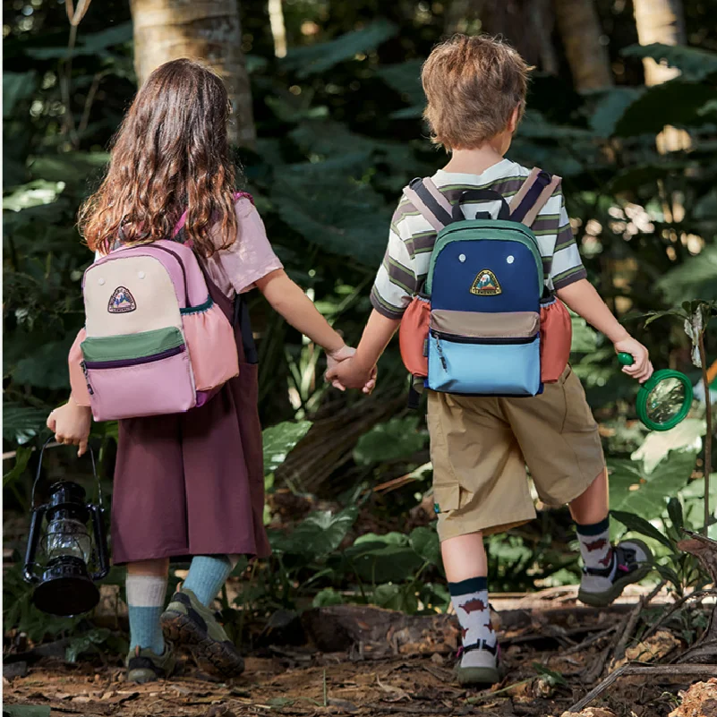2026 Backpack Dopamine Color Block Japanese Style Pressure Relief Spine Protection Lightweight Casual Daily Travel Outdoor