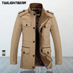 High Quality Men's Casual Jacket 6XL Male Windbreaker Oversized Cotton Classic Jackets Men Clothing Trench Coat A3F5806