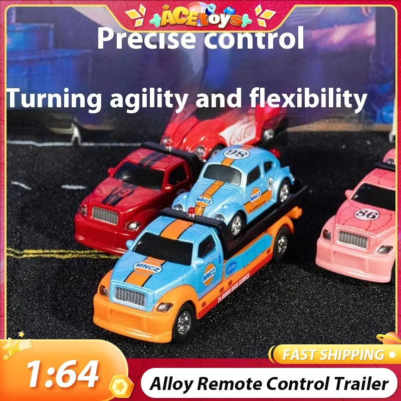 

Детский прицеп с дистанционным управлением из сплава, 2,4G, мини-сейф, прочный, выносливость, высокая скорость, 1:64, игрушечный электромобиль с дистанционным управлением